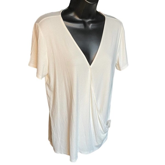Loft Outlet NWT White Wrapped Blouse Size Medium - Picture 3 of 9